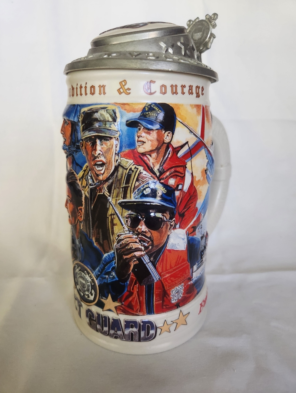 Budweiser Coast Guard Lidded Beer Stein 1999 - Picture 2 of 11